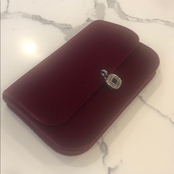 Vintage Burgundy Velvet Formal Clutch - Picture 2 of 4